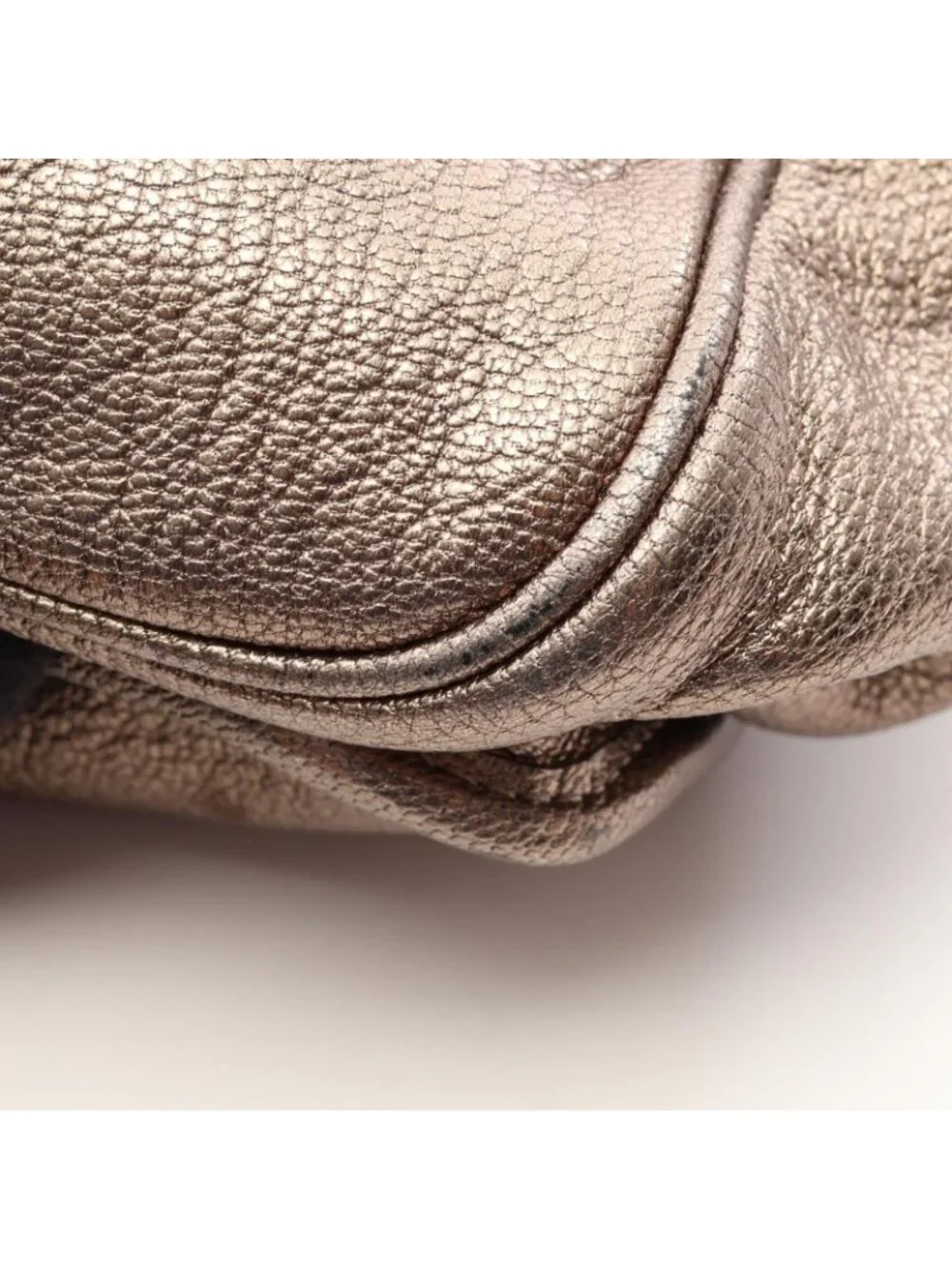 Loewe Shoulder Bag Anagram Metallic Maia 2-Way Champagne Gold Leather